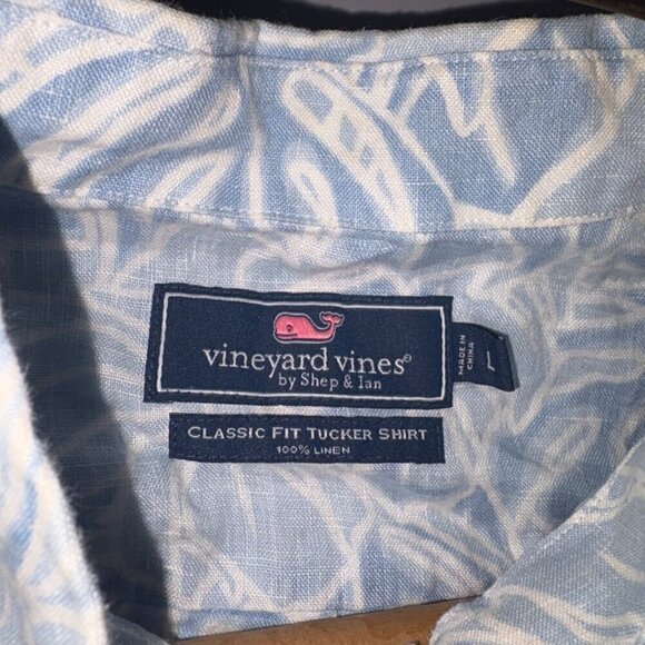 Vineyard Vines Men's Tucker Shirt Button Up Long Sleeve 100% Linen - Large - Picture 1 of 9